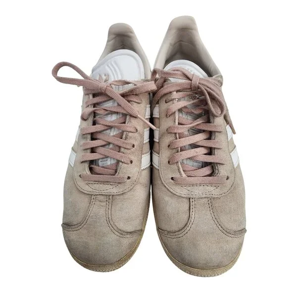 Adidas Gazelle Women's Suede Sneakers Pinky Beige & White Women's Size 8 - Picture 3 of 8